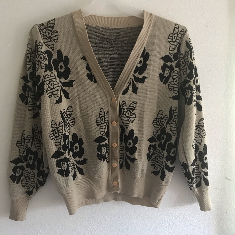 Unique Printed Cardigan Vintage S-L